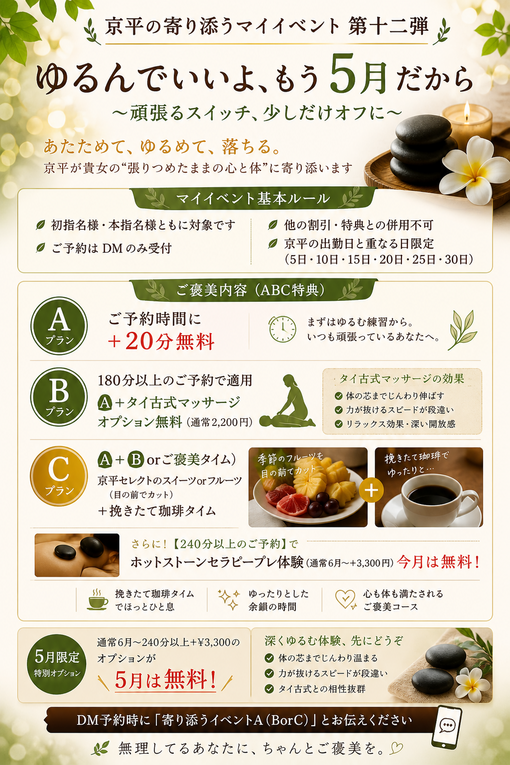 京平(ｷｮｳﾍｲ) 5月のマイイベント