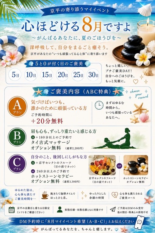 京平(ｷｮｳﾍｲ) 8月のマイイベント