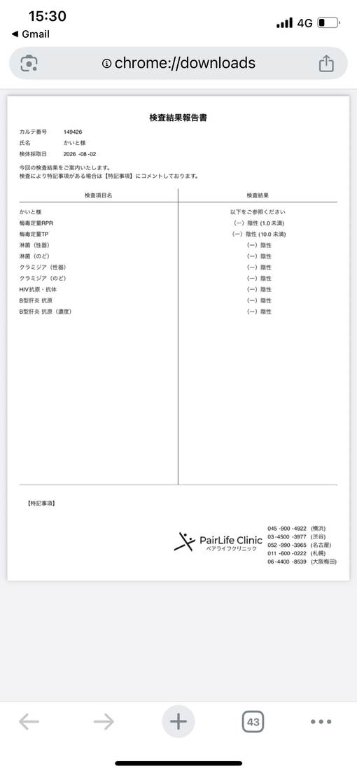 海人(ｶｲﾄ) 8月の検査結果