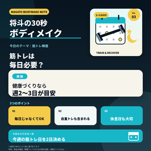 将斗(ﾏｻﾄ) 【筋トレ、毎日じゃなくて大丈夫💪】