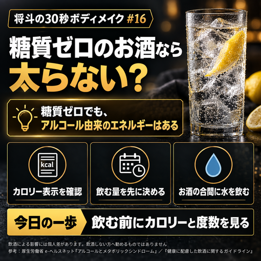 将斗(ﾏｻﾄ) 【糖質ゼロのお酒なら太らない？🍺】