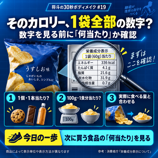 将斗(ﾏｻﾄ) 【そのカロリー、1袋全部の数字？🔍】