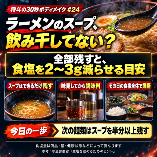 将斗(ﾏｻﾄ) 【ラーメンのスープ、全部飲んでる？🍜】