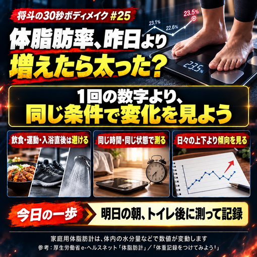 将斗(ﾏｻﾄ) 【体脂肪率、昨日より増えたら太った？🤔】
