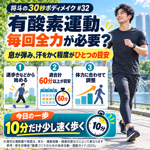 将斗(ﾏｻﾄ) 【有酸素運動、毎回ヘトヘトになるまで必要？🚶‍♂️】