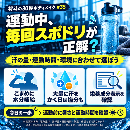 将斗(ﾏｻﾄ) 【運動中、毎回スポドリが正解？💧】