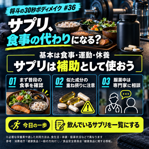 将斗(ﾏｻﾄ) 【サプリを飲んでいれば食事は適当でOK？💊】