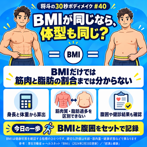 将斗(ﾏｻﾄ) 【BMIが同じなら、体型も同じ？📏】