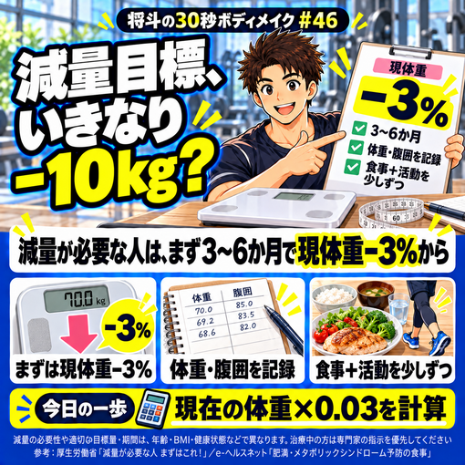 将斗(ﾏｻﾄ) 【減量目標、最初から−10kgにしてない？⚖️】