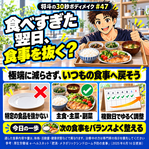 将斗(ﾏｻﾄ) 【食べすぎた翌日、何も食べない？🍽️】