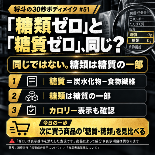 将斗(ﾏｻﾄ) 【「糖類ゼロ」と「糖質ゼロ」、同じ？🔍】