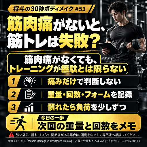 将斗(ﾏｻﾄ) 【筋肉痛がないと、筋トレは失敗？💪】