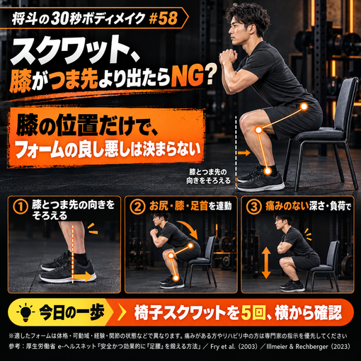 将斗(ﾏｻﾄ) 【スクワット、膝がつま先より出たらダメ？🏋️】